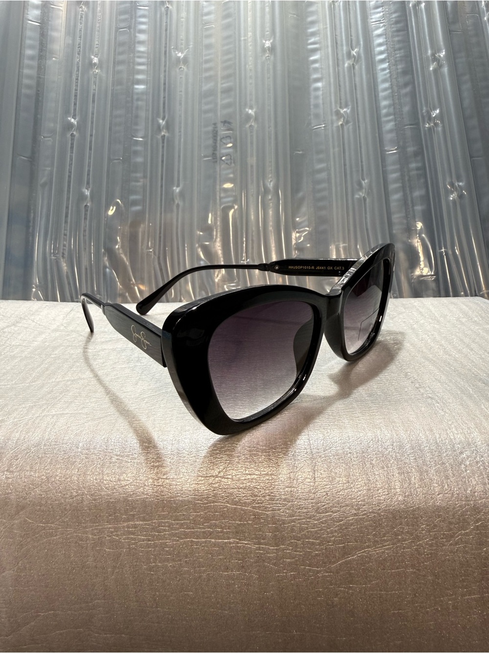 Jessica Simpson J6441 Glossy Black Cat Eye Sunglasses Women’s-New